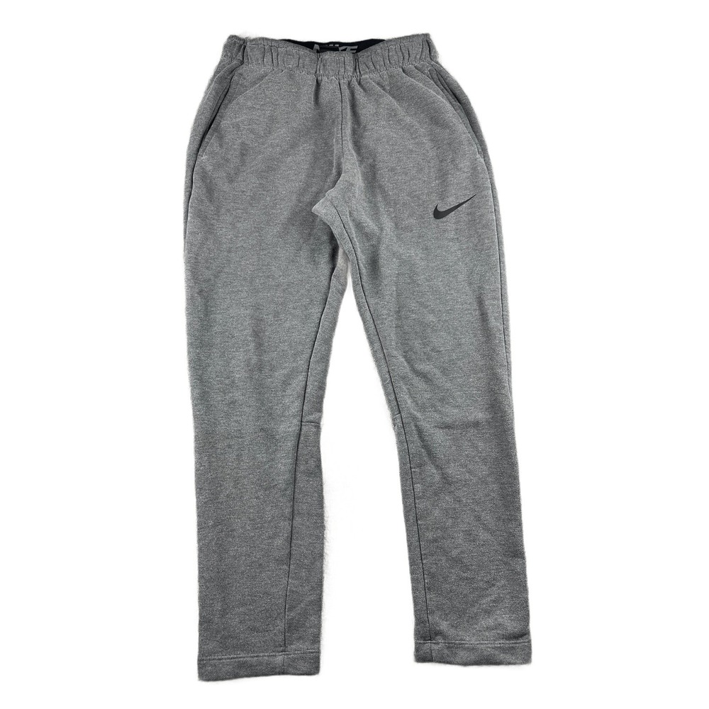 Nike Dri-FIT Sweatpants Men M Gray Athletic Tapered Leg Swoosh Logo Activewear